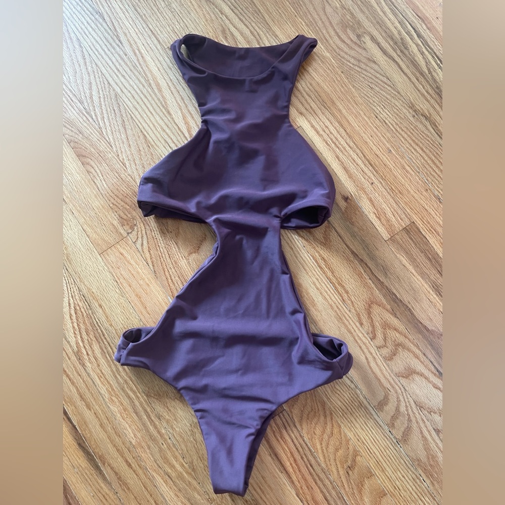 Mikoh Plum Purple One-Piece Cutout Swimsuit